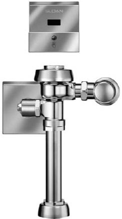 SLOAN 3450047, ROYAL 111 ESS: TOILET FLUSH VALVE, 1.6 GPF, 1-1/2" TOP SPUD, SENSOR OPERATED, EXPOSED, 1-1/2" TOP SPUD