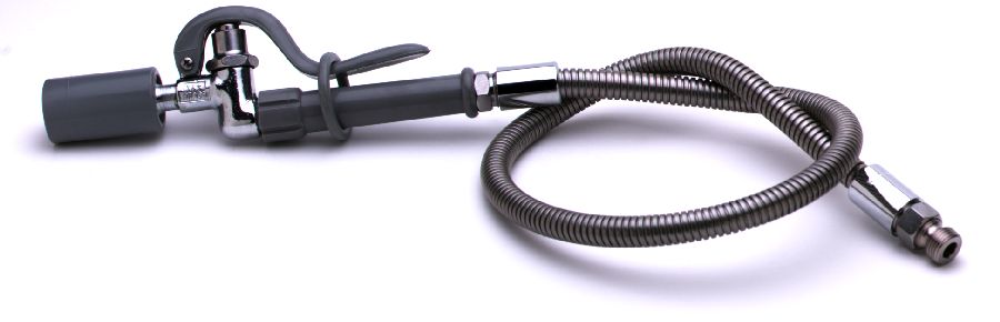 TS B-0100-C: SPRAY VALVE W/ LOW FLOW HEAD (B-0107-C) AND 44inch FLEXIBLE STAINLESS STEEL HOSE (B-0044-H)